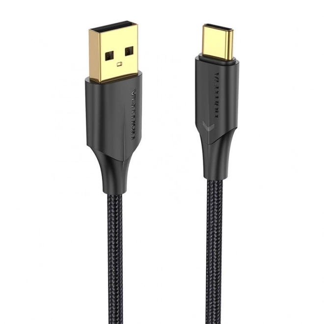 Kabel USB 2.0 na USB-C Vention CTFBF LED 3A 1m (černý)