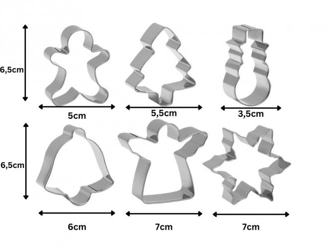 Plech na pečení 6 kusů vánočních perníčků sada ocelová