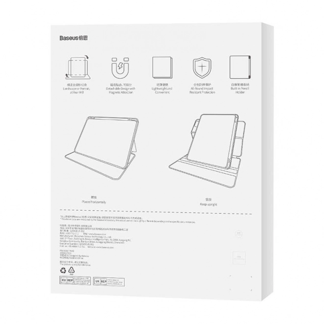 Baseus Minimalist Series IPad 10,2" Magnetické ochranné pouzdro (fialové)