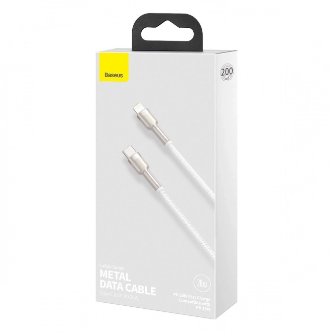 USB-C kabel pro Lightning Baseus Cafule, PD, 20W, 2m (bílý)