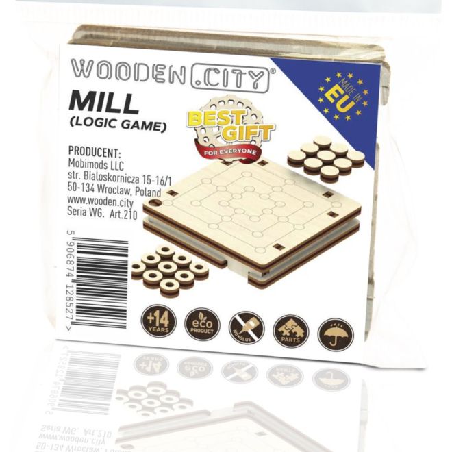 Wooden City 3D puzzle hra mini Mlýn