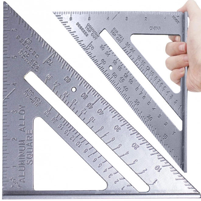 Velký truhlářský čtverec z hliníku o rozměru 180 mm