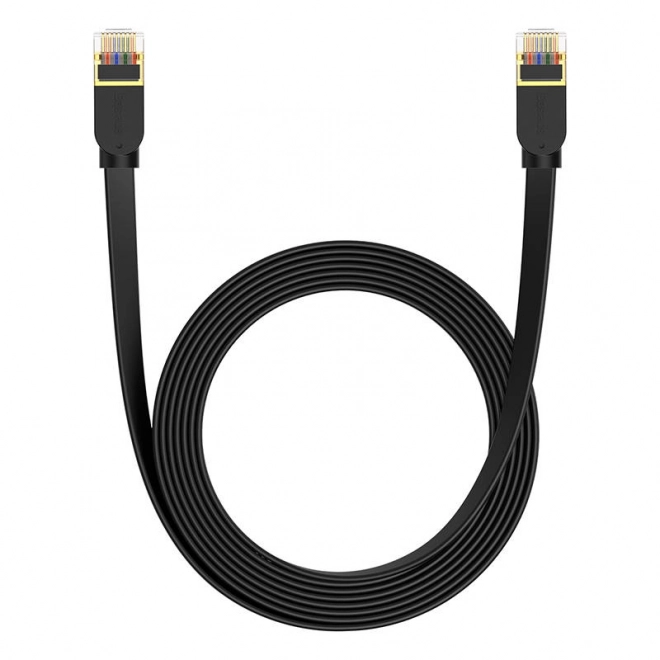 Baseus Cat 7 UTP Ethernet kabel RJ45 plochý 5 m černý