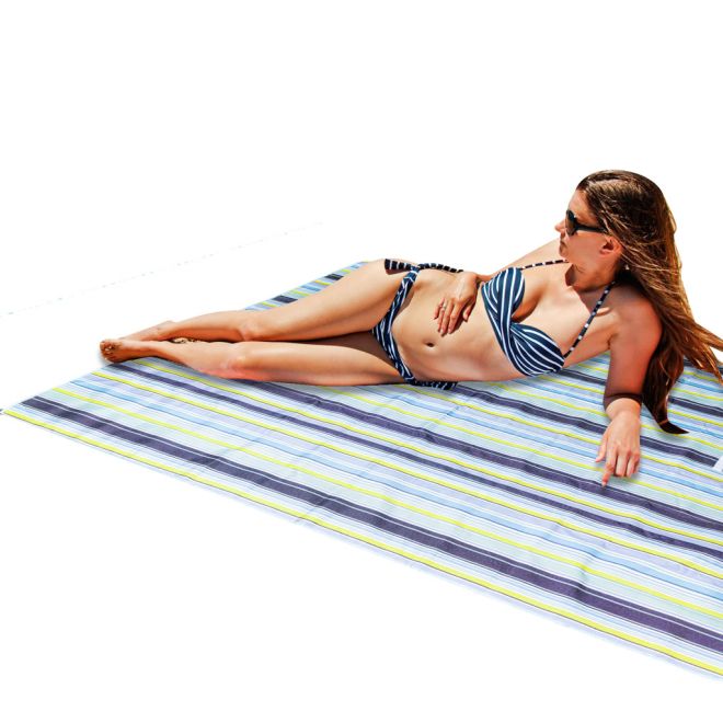 Plážová rohož Plážová pikniková deka 200x200cm modrá