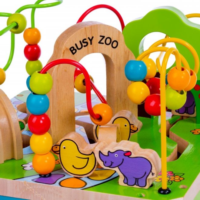 Vzdělávací dřevěná kostka velká Zoo zvířata