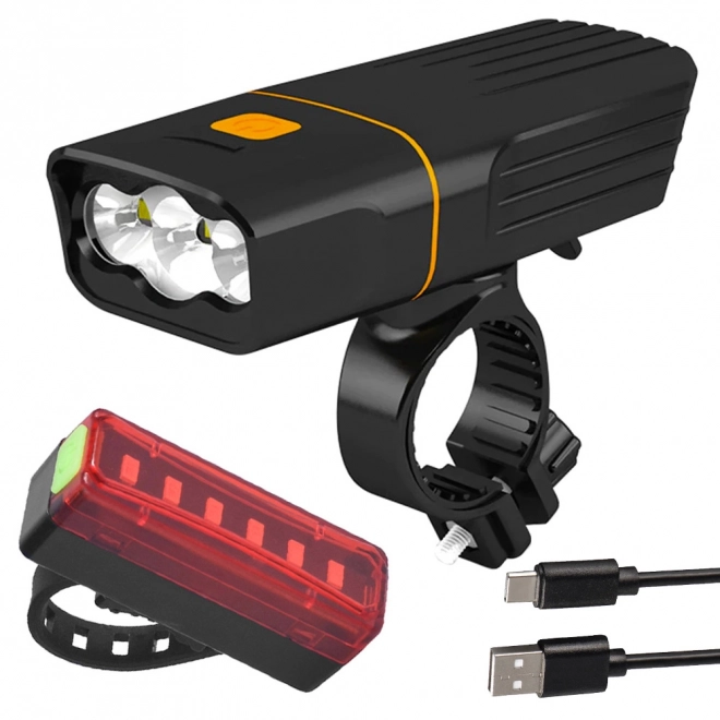 Bike light přední zadní led usb kit