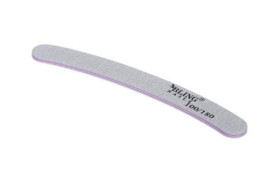 Oboustranný pilník na nehty, šedý, BLING 100/180 - typ 7