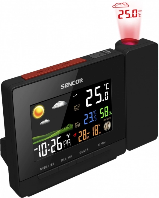 Meteostanice s projektorem SWS 5400 s budíkem