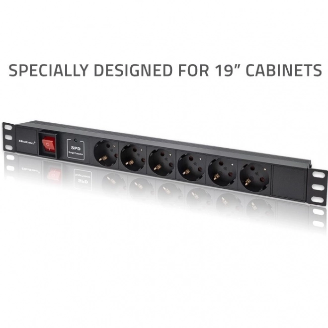 Napájecí lišta PDU pro 19" rack | 1U | 16A | 6xSchuko | 1,8m