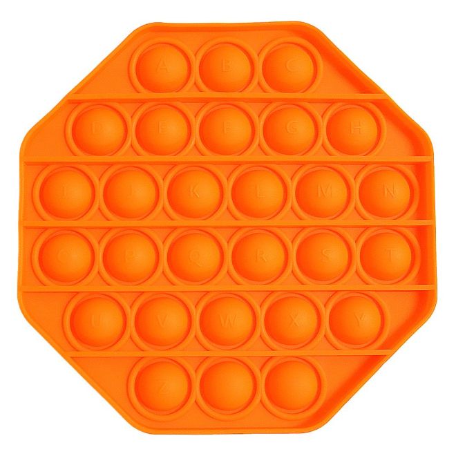 Antistresová senzorická hračka PopIt ve tvaru osmiúhelníku - oranžová
