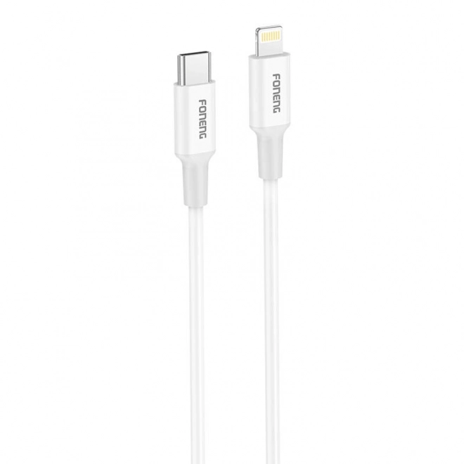 Foneng kabel USB-C na Lightning 1,2m bílý