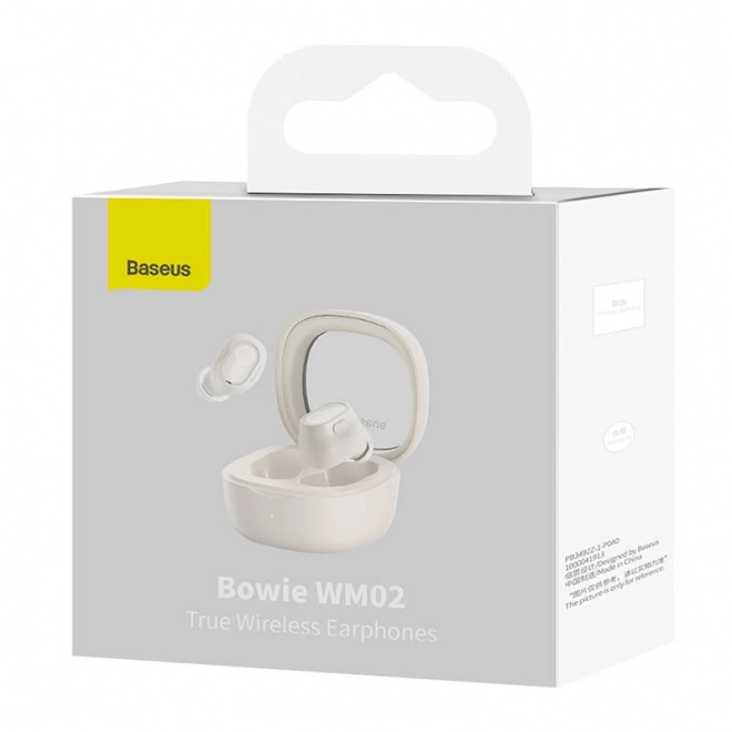 Bezdrátová sluchátka Baseus Bowie WM02 TWS, Bluetooth 5.3 (bílá)