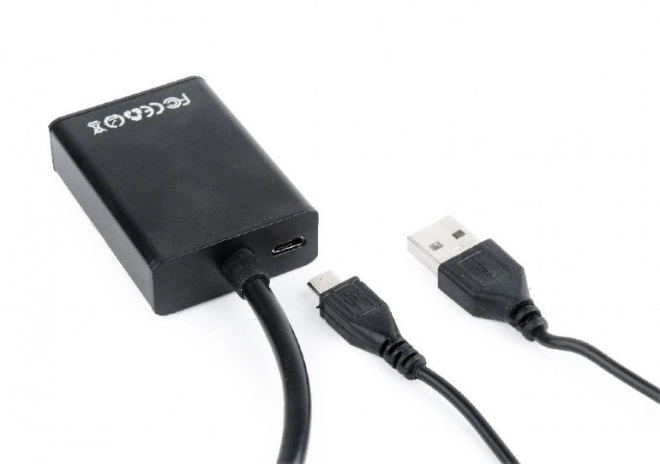 Převodník VGA na HDMI 15 cm černý