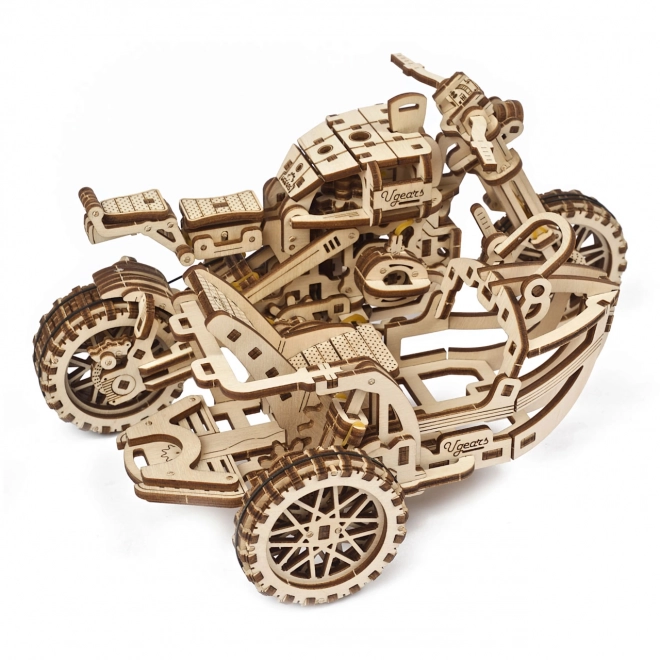 Ugears 3D puzzle Motorka s vozíkem 380 kusů