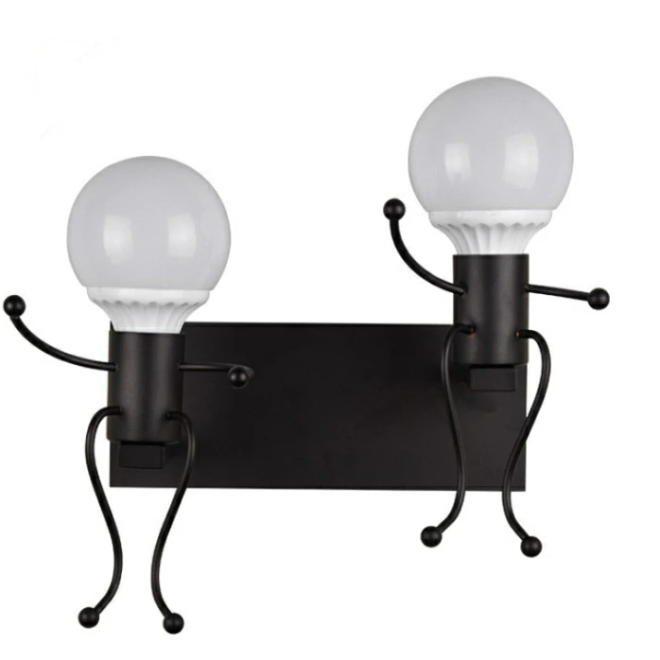 Dvojitá nástěnná lampa / Nástěnná lampa Loft double - černá, typ II