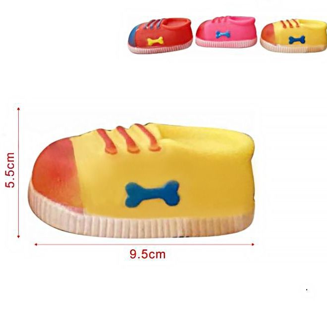 Psací hračka pro psy / žvýkačka pro psy - gumová bota, délka 9,5 cm, mix barev