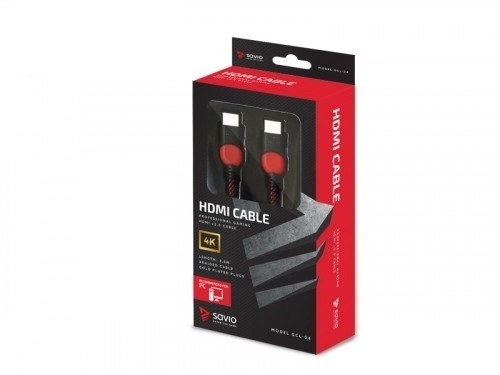 Kabel HDMI 2.0 červený/černý 3 m, GCL-04