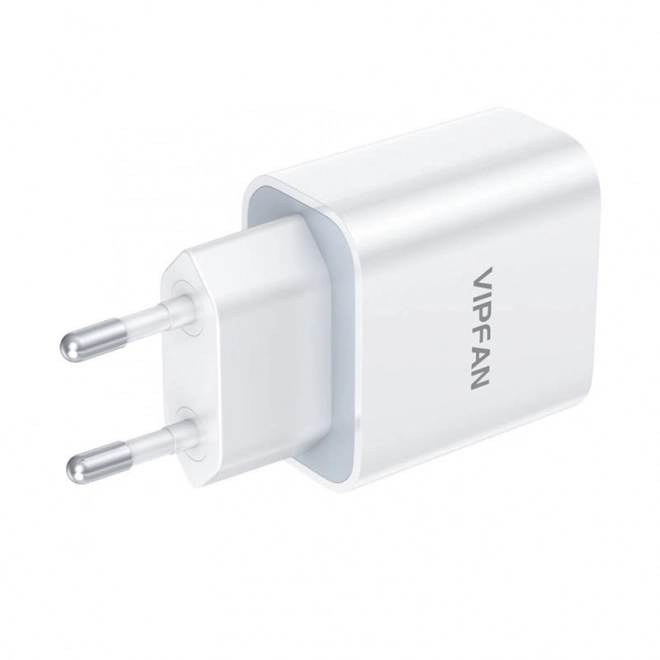 Nástěnná nabíječka Vipfan E04, USB-C, 20W, QC 3.0 + kabel USB-C (bílá)