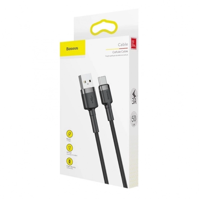 Baseus Cafule kabel USB-C 3A 0,5 m (šedo-černý)