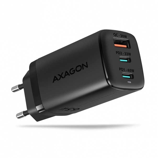 ACU-DPQ65 síťová nabíječka, GaN 65W, 3x port (USB-A + duální USB-C), PD3.0/QC4+/PPS/Apple, černá