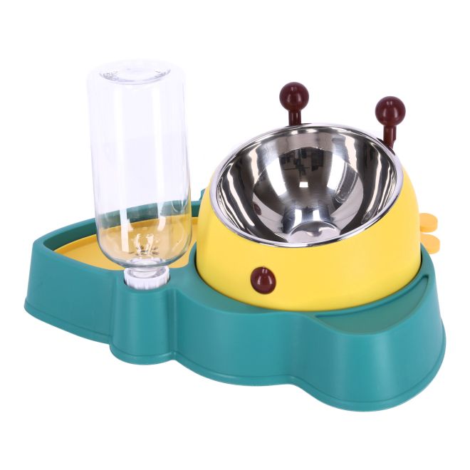 Miska s automatickým dávkovačem vody pro psa a kočku 2v1 - zelená