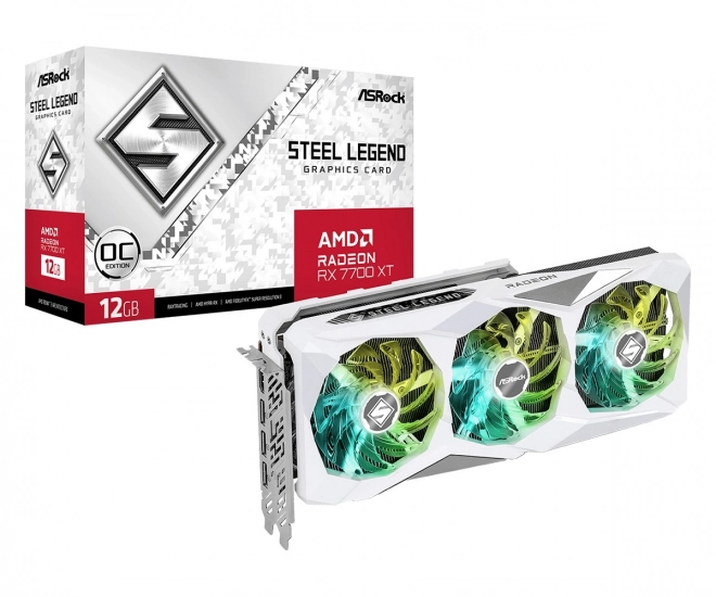 Grafická karta Radeon RX 7700 XT STEEL LEGEND OC 12G GDDR6 192bit