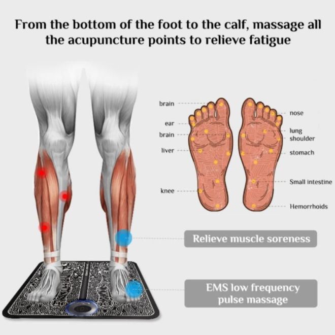 Skládací masážní podložka na nohy / EMS masážní přístroj na nohy