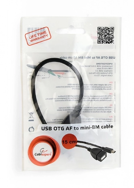 OTG USB Mini BM -> USB AF kabel 15cm