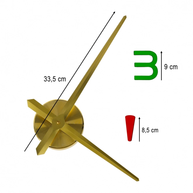 Samolepka nástěnné hodiny 4 číslice 80-90 cm žluté ručičky barevné