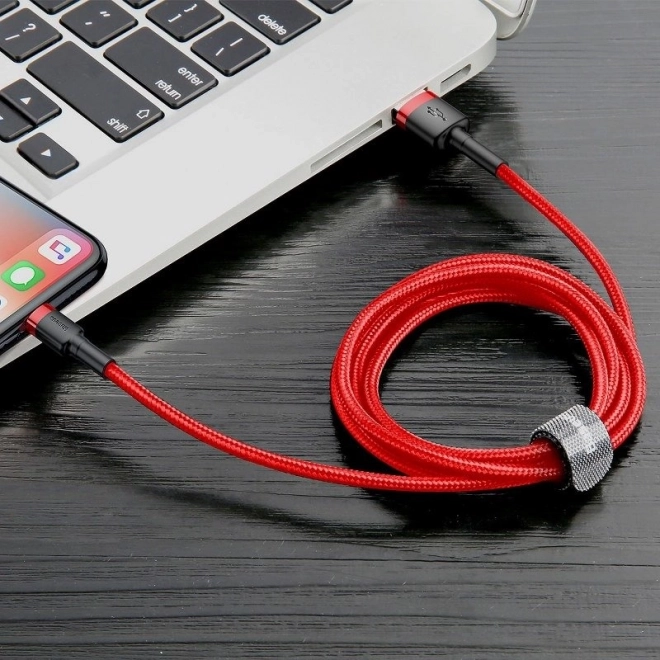 Baseus Cafule USB Lightning kabel 2,4 A 1 m (černo-červený)