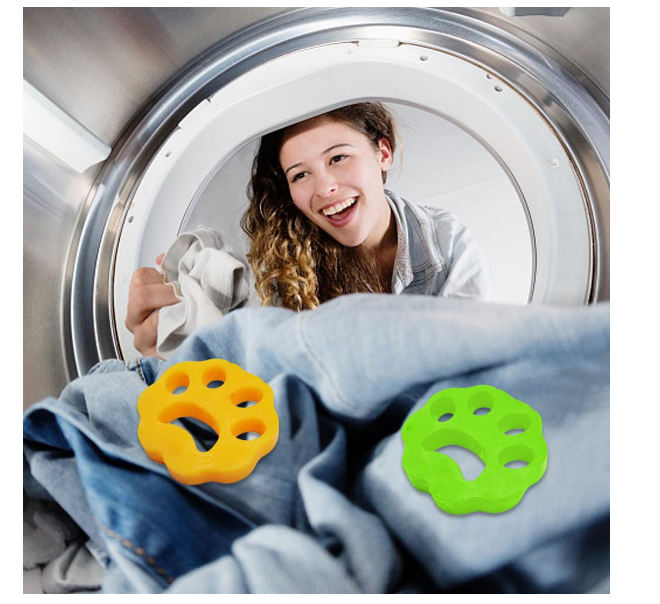 Prací kotouč na čištění oděvů od zvířecích chlupů v pračce - žlutý