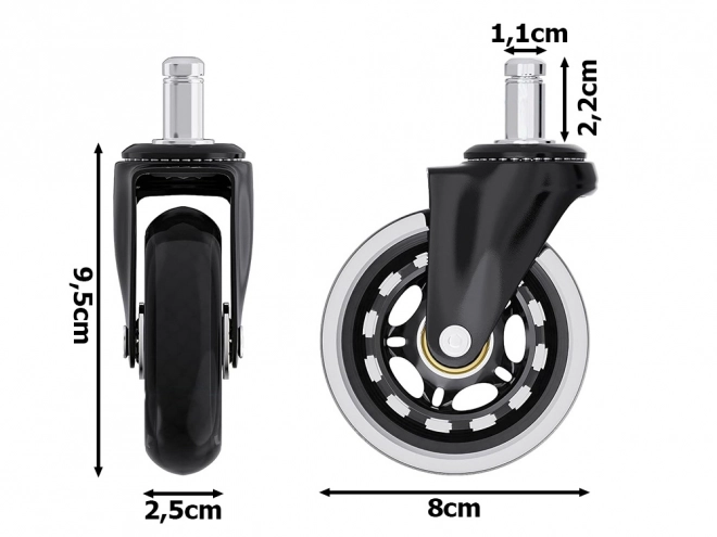 Gumové ložisko kola židle 1ks 11mm