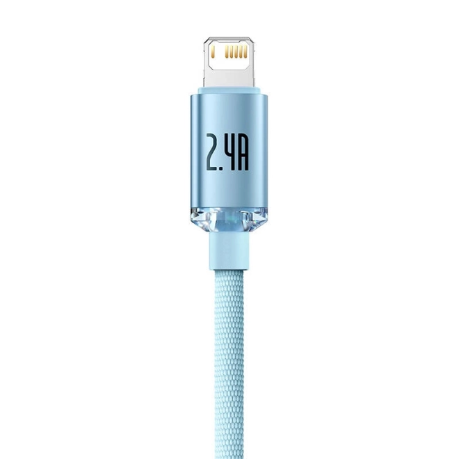 Kabel USB k iP Baseus Crystal Shine, 2,4 A, 2 m (modrý)