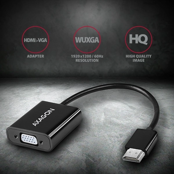 RVH-VGAN Aktivní adaptér HDMI -> VGA FullHD, audio výstup, napájecí konektor micro USB