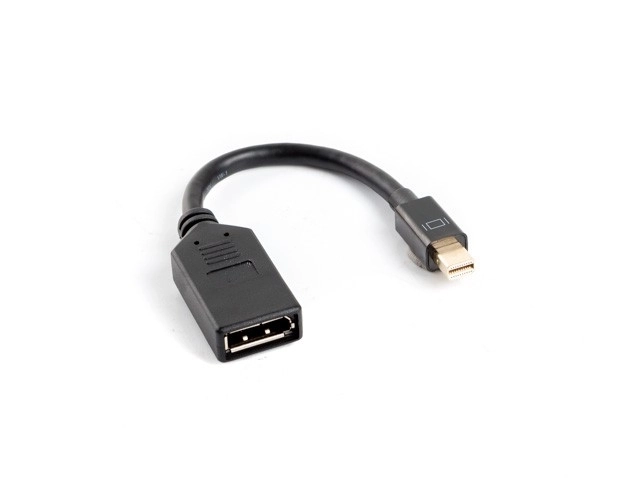 Adaptér mini Displayport (M) -> DisplayPort (F) na 10cm kabelu černý