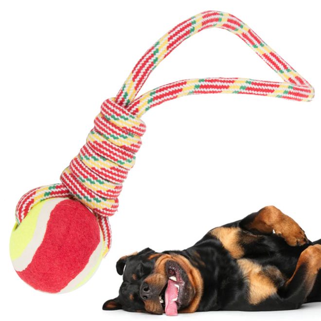 Žvýkací hračka pro psy přetahování lanem silný míč