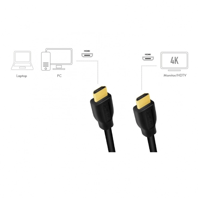 Kabel HDMI 4K/60Hz, CCS 2 m černý