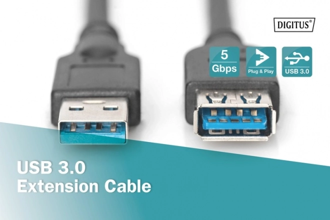 Prodlužovací kabel USB 3.1 Gen.1 SuperSpeed 5Gbps USB Type A/USB A M/Z černý 1,8 m