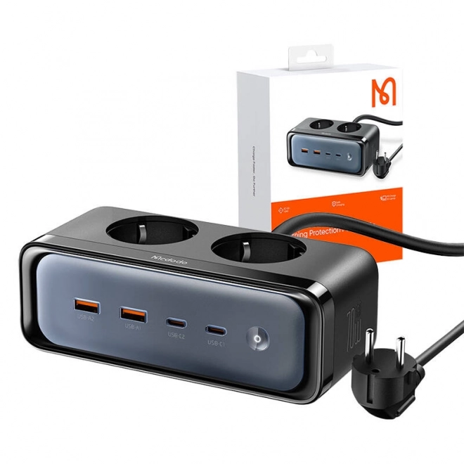 Prodlužovací kabel s 2 zásuvkami a 6 porty, 2x USB-C, 2x USB-A Mcdodo