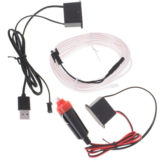 LED ambientní osvětlení pro auto / auto USB / 12V páska 3m bílá