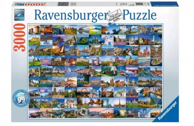 Puzzle 3000 prvků 99 krásných míst v Evropě