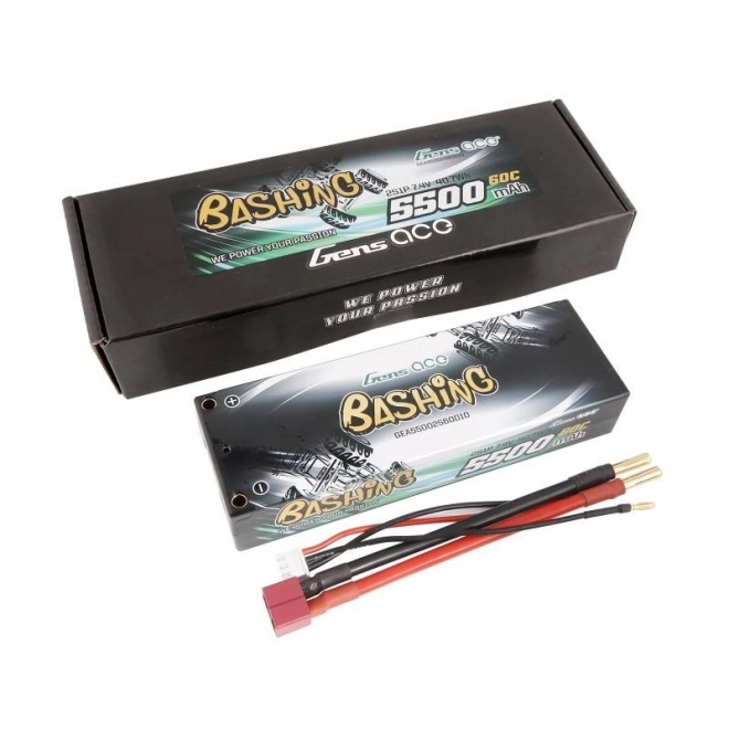 Baterie Lipo Gens ace 5500mAh 2S 7,4V 60C HardCase RC 10# auto s T-zástrčkou