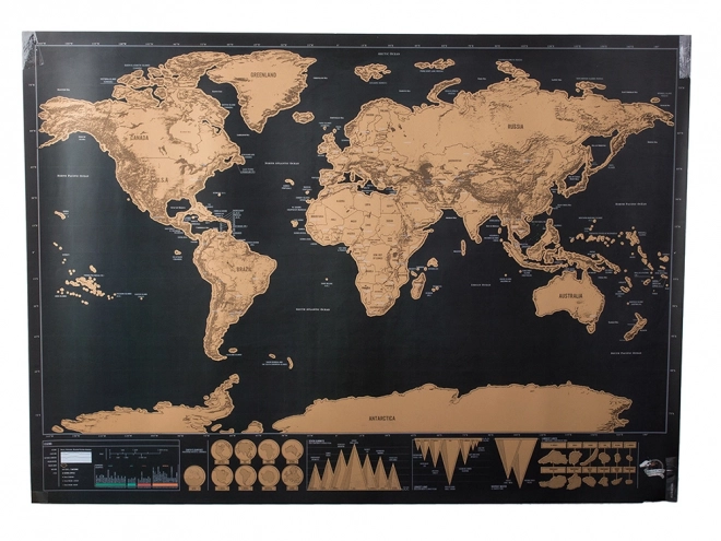 Stírací mapa světa pro cestovatele 82 x 59 cm