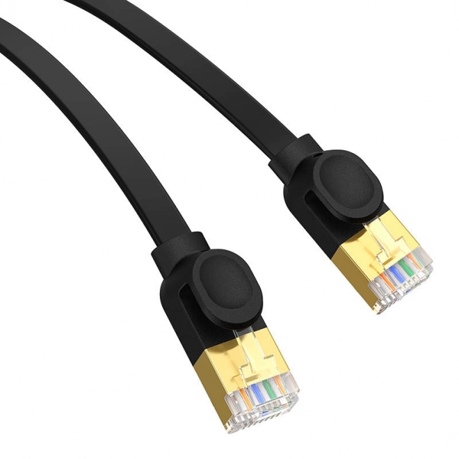 Baseus Cat 7 UTP Ethernet kabel RJ45 plochý 1 m černý