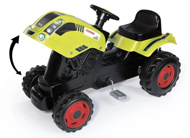 Šlapací traktor CLAAS Arion 400 s vozíkem zelený