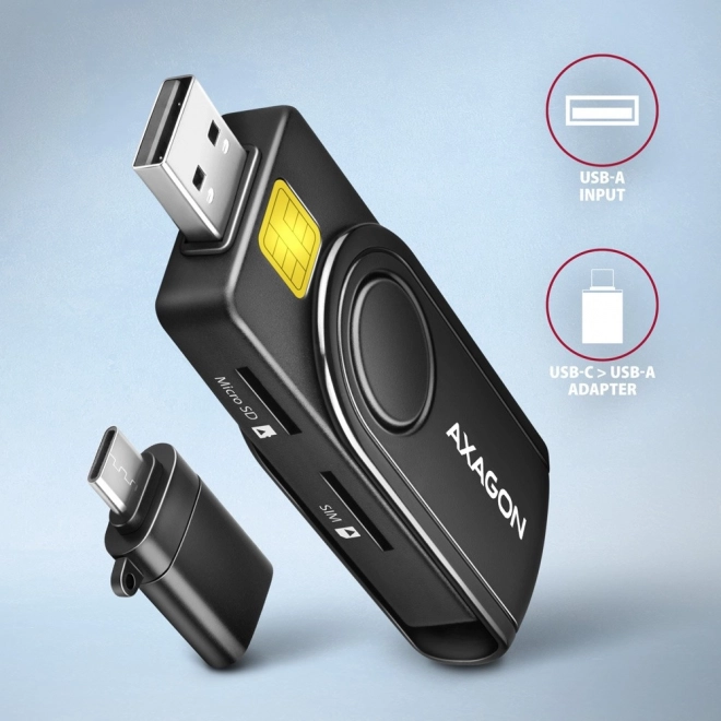 CRE-SMP2A ID a SD/microSD/SIM karta PocketReader USB