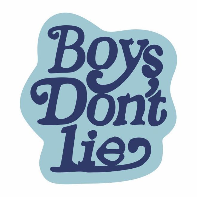 Dekorativní měkký koberec "Boy's don't lie" 80 x 80 cm - modrý