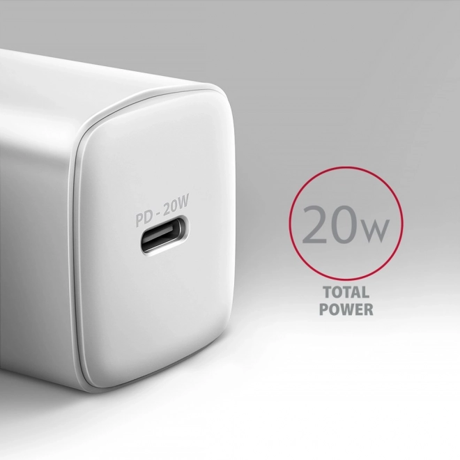 ACU-PD20W PD 20W síťová nabíječka, 1x port USB-C, PD3.0/QC3.0/AFC/FCP/Apple White