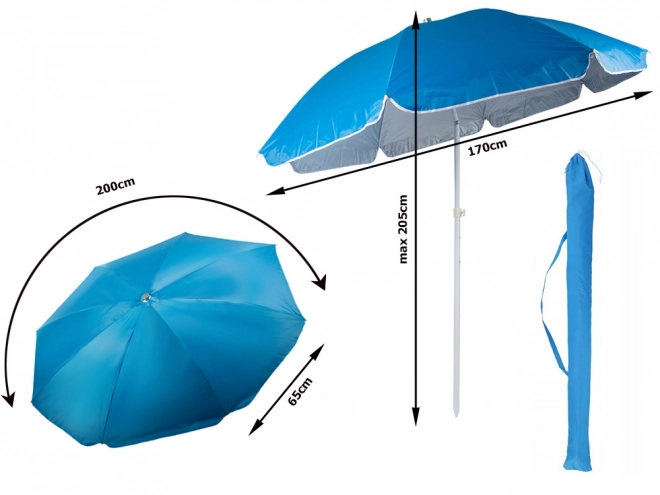 Velký zahradní slunečník s UV filtrem 170 cm skládací