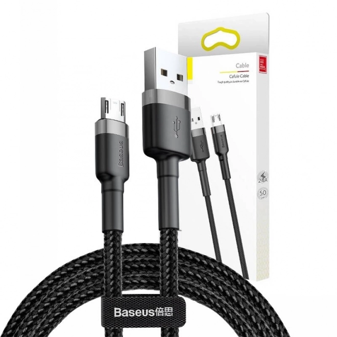 Kabel Baseus Cafule Micro USB 2,4A 1m (šedo-černý)